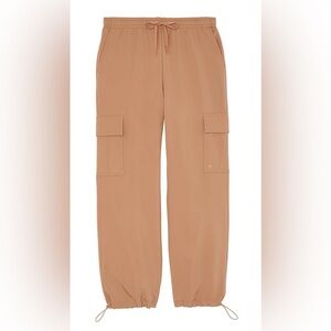 Pink Brushed Woven Cargo Pants